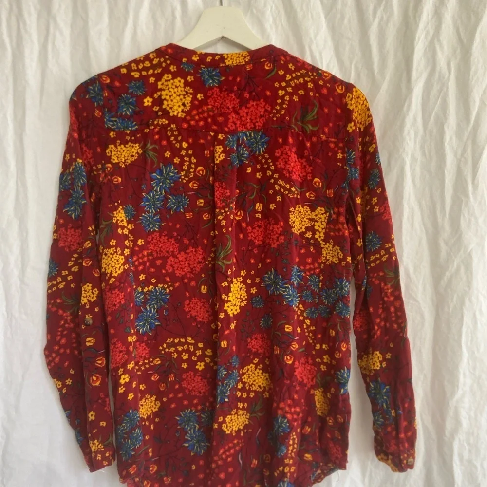 Anthropologie Maeve Floral Pintuck Boho Blouse Size Small - Picture 7 of 15
